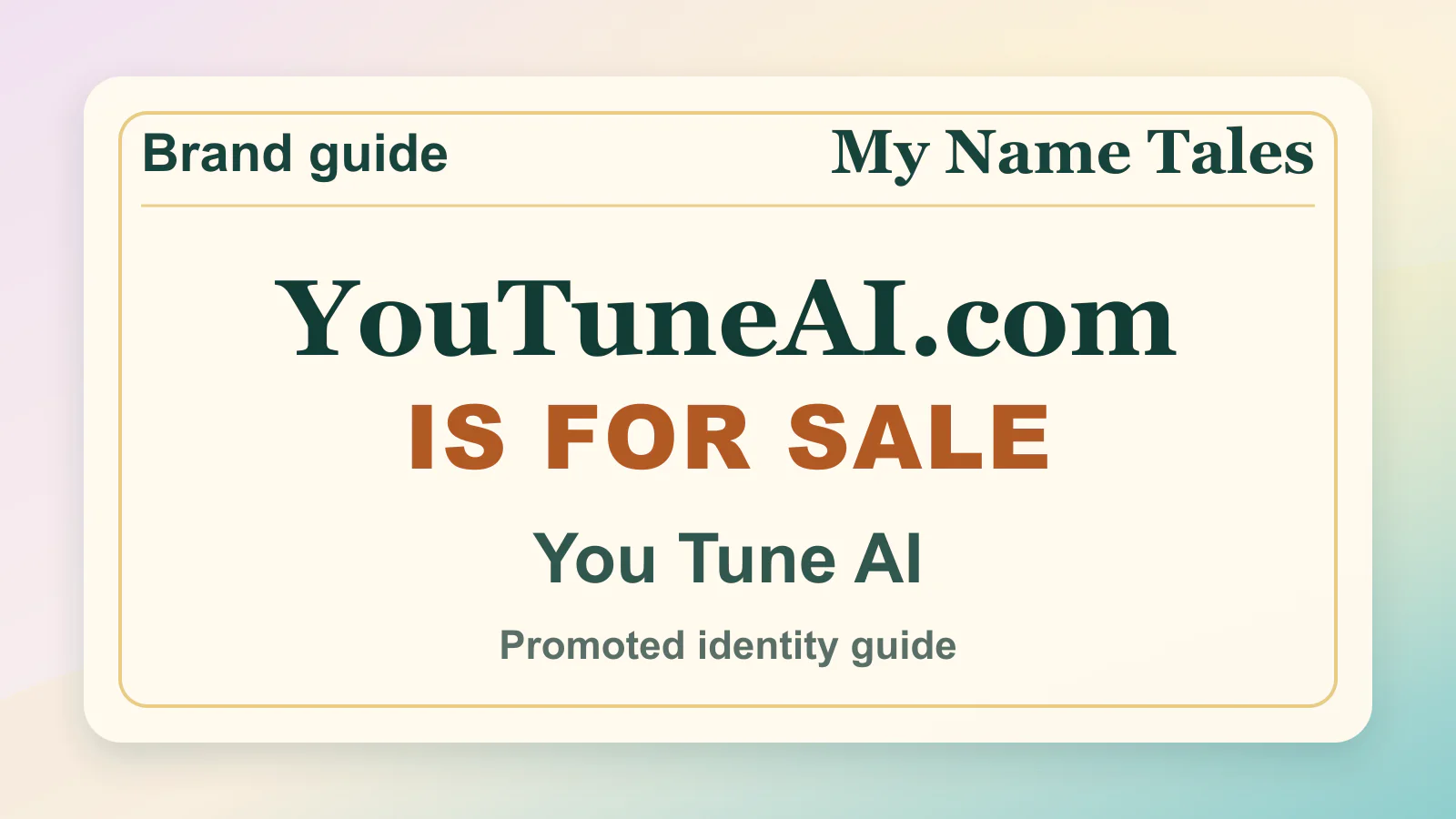 You Tune AI brandable domain guide thumbnail on My Name Tales