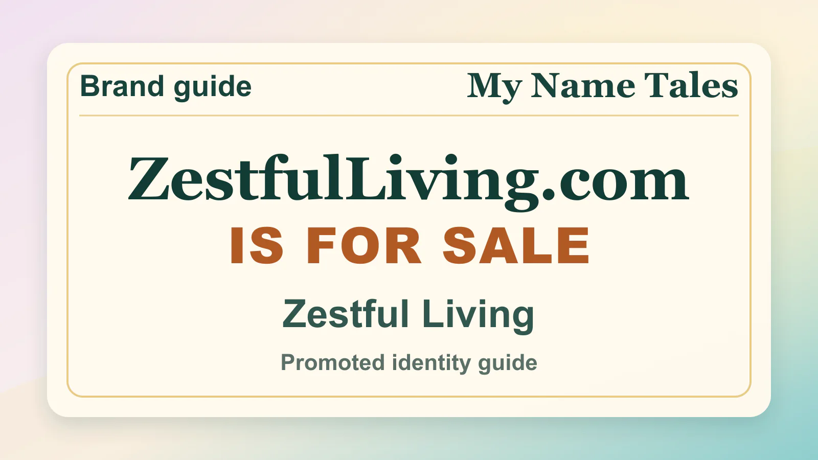 Zestful Living identity guide image — ZestfulLiving.com is for sale